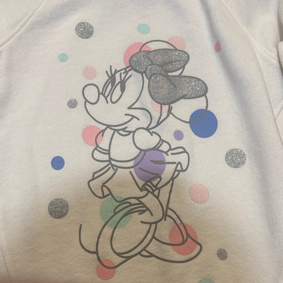 Kids Cream Long Sleeve sweatshirt with miney mouse - Picture 2 of 4